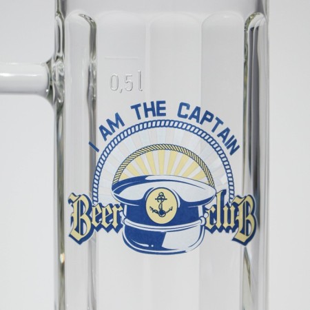 Glass mug for beer "Hamburg. Captain ", 500 ml, MIX drawing-3