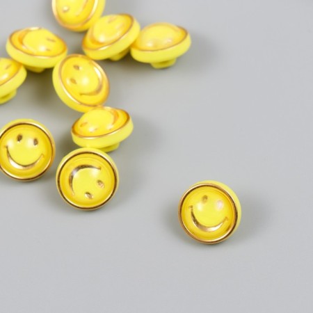 Button plastic for creativity "yellow smiley" set of 10 pcs 1.2x1.2x0.8 cm