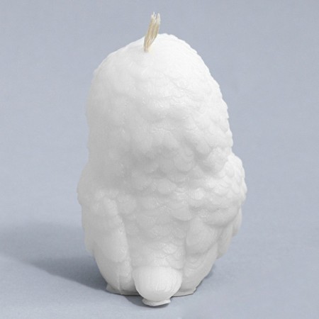 Figure candle "owl", white, 5x7cm-1