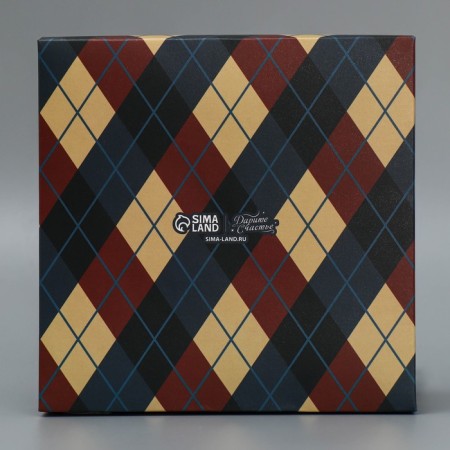 Box for sweets, confectionery packaging, 9 cells, “The best man”, 14.7 x 14.7 x 3.5 cm-3