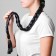 Braid on elastic band, 80 cm, black color