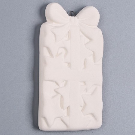 Christmas tree decoration for painting "Gift with a bow", with a suspension-3