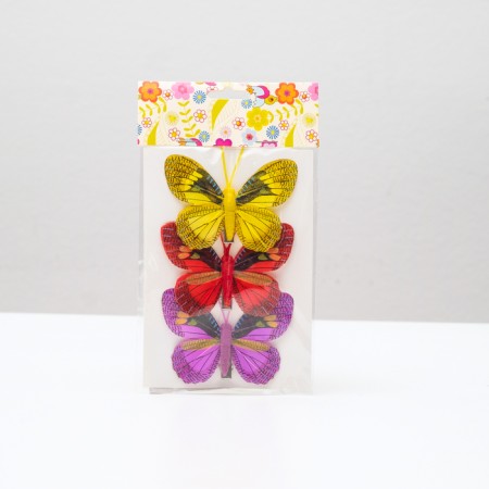 A butterfly for decor and floristry, on a clothespin, plastic, mix, 1 pc., 7.5 x 5 x 1 cm-2
