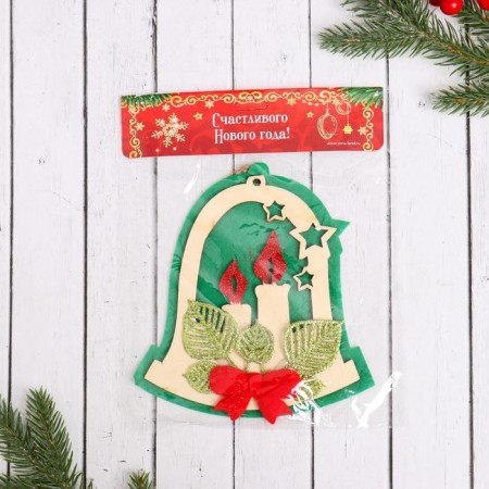 Christmas tree decoration "Bell with candles" 15x16.5 cm-1
