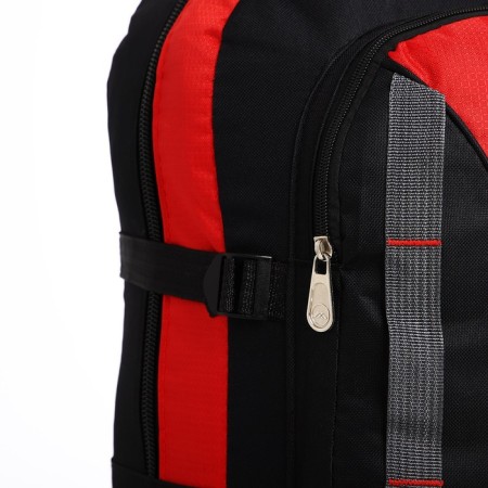 Tourist backpack on lightning, 4 external pockets, red/black color-7