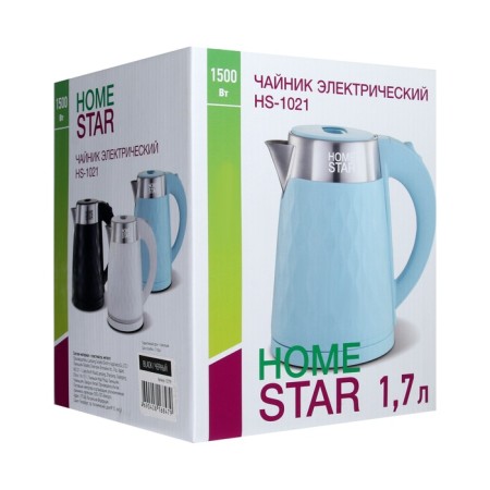 Electric kettle Homestar HS-1021, plastic, Metal flask, 1.7 l, 1500 watts, black-8