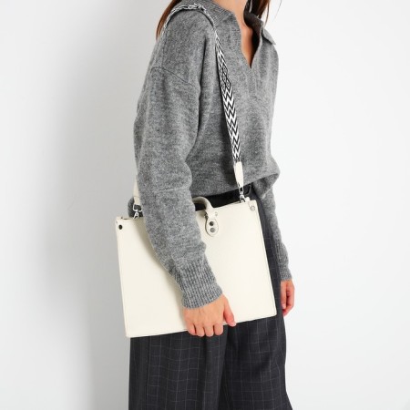 Bag Female Tout with zipper, white color-10