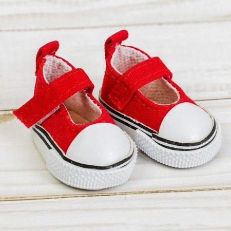 Semicircks for dolls, sole length 5 cm, red color