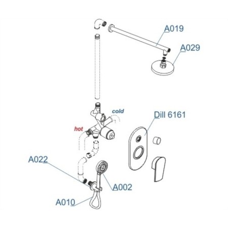 The shower system wasserkraft a16629, built -in, tropical shower, shower, chromium-2