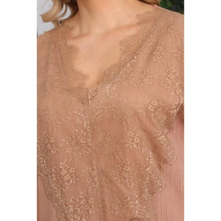 Female dress, size 60, beige color-10