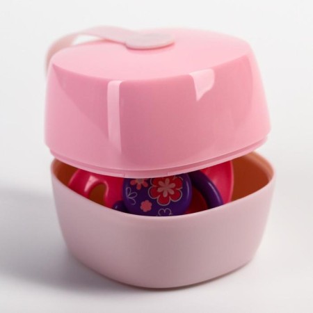A container for storing and sterilizing children's nipples and dummy, white/pink color-2