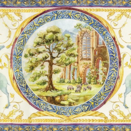 Ethel towel Renaissance Landscape 40x73 cm, 100% cotton, sarzha 190 g/m2-3