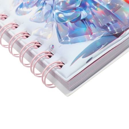 Notebook Gift Book on the comb 80l, line, color block, cover. 3D anime (10.2x10.5cm) 10539-3