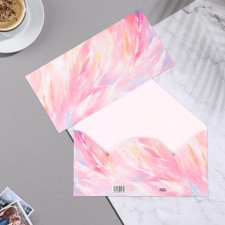 Конверт для денег "Перья" 8,5х17 см
