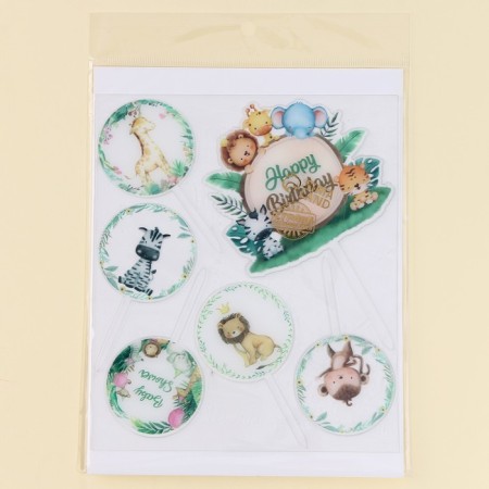 Set for decoration "Happy Birthday", animals-3