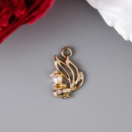 Decor for the creativity of the rhinestone "Golden Fish" 2x1.3 cm-1
