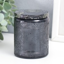 Bank for candles glass with a “flower” lid, cylinder, galvanic 9x7x7 cm