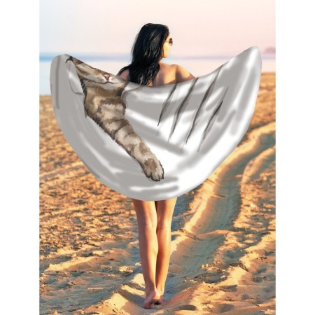 Pareo and beach rug "Nazi cat", d = 150 cm