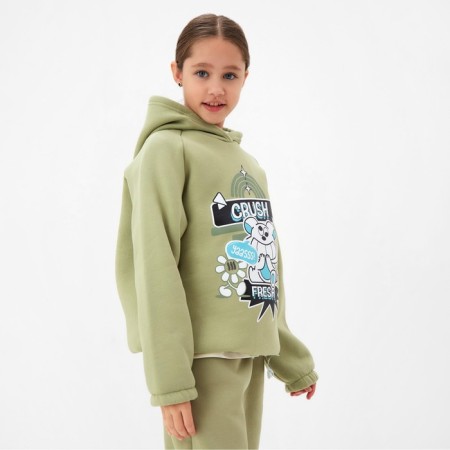 Sweatshirt (Hudy) Children's Minaku: Crush, olive color, height 116 cm-2