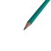 Black pencil with an eraser, hardness of HB, three -sided, plastic, green body
