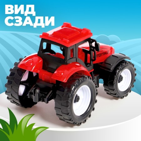 Inertial "farmer" tractor, red color-3