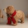 Decor "Bear in a knitted scarf with cones and berries" 12x22x19 cm