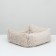 Stear with a pillow, fur, satin, perioteum, 45 x 45 x 15 cm, beige