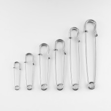 Set of hats pins, 38 /50 /63 /70 /90 /100 mm, 6 pcs, silver color