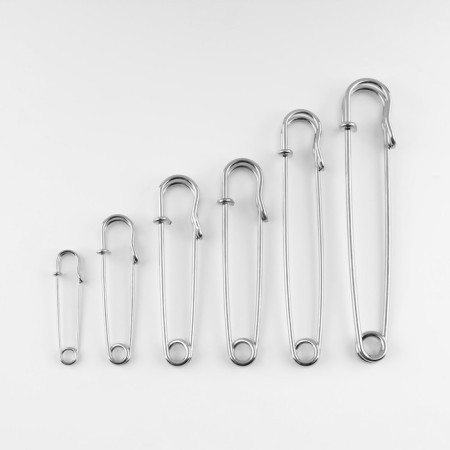 Set of hats pins, 38 /50 /63 /70 /90 /100 mm, 6 pcs, silver color