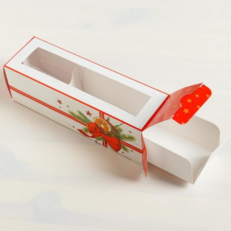 Box folding “Gift” 18 x 5.5 x 5.5 cm., New Year-1
