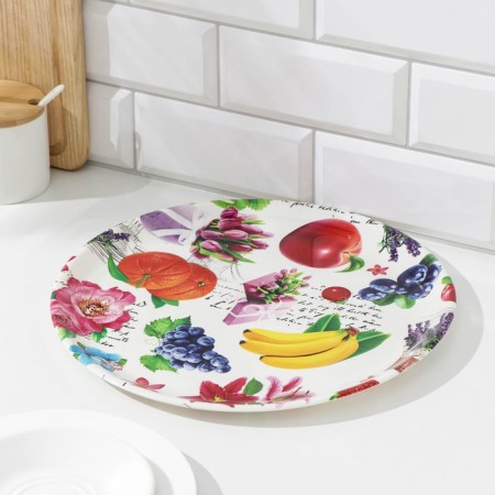 Plastic tray "Makaruns", D = 32 cm, MIX drawing-5