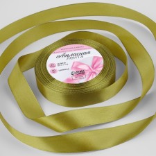 Satin tape, 20 mm × 23 ± 1 m, color dark olive No. 18