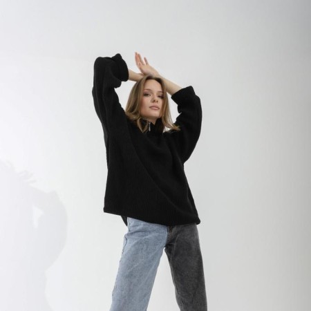 Female jumper SL, with a castle, 42-44, black-1