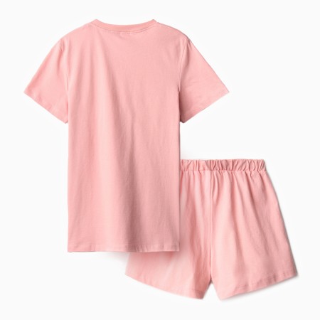 Home female set (T -shirt, shorts), pink color, size 52-9
