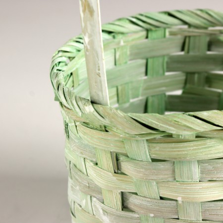 Wicker basket, d15x9xh31cm, green, bamboo-1