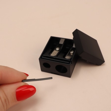 Cosmetic sharpener, with a lid, double, black color-8