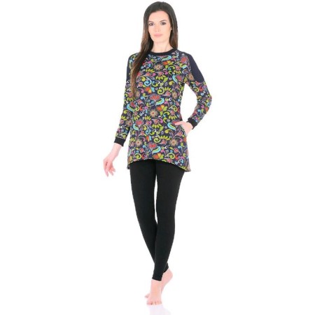 Tunic "hearts", size 40, dark blue color