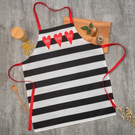 Apron "Ethel: Live. Gotov :. Lyubov." 70x60 cm, 100% cotton, sarzha 190 g/m²