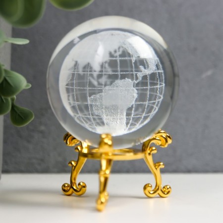 Souvenir glass "Globe" d = 6 cm openwork stand 8.5x6x6cm-1