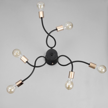 Ripley chandelier 6he27 40W black and gold 55x55x40 cm-3