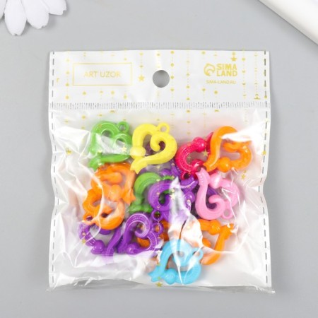 Decor for creativity plastic "Hearts of Curled" Color set 25 grams 0.7x2.1x2.6 cm-2