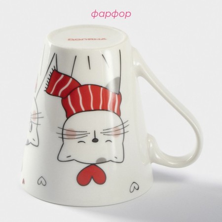 Porcelain shade "Kitty", 320 ml, white color-2