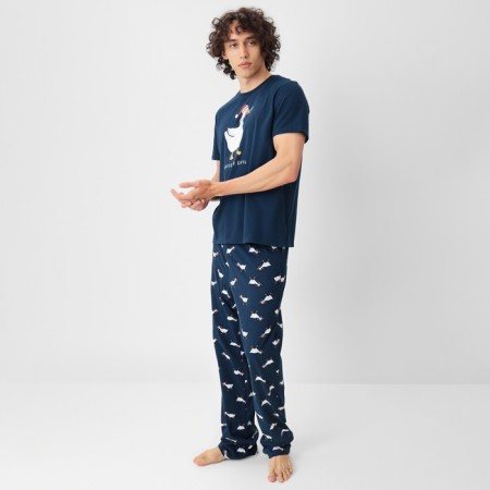 New Year. Pajama men's kaftan "New Year's game", size 48-2