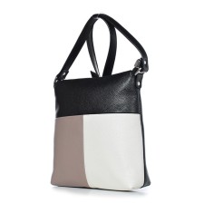 Female bag, artificial leather, 220x235x70 cm, black/coffee shop