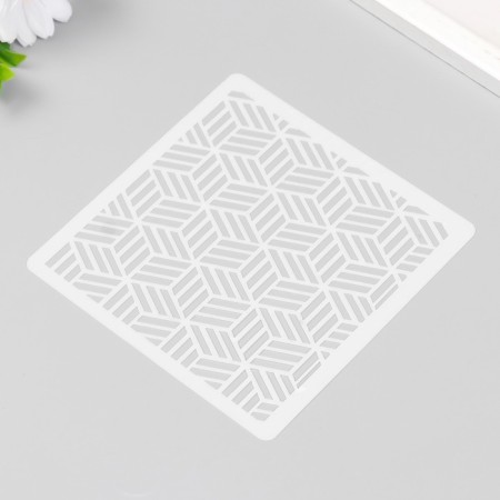 Plastic stencil "Geometry - Cubes" 13x13 cm-1