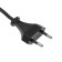 A network cord with a fork, 1.5 m, SHVVP 2 x 0.5 mm2, black