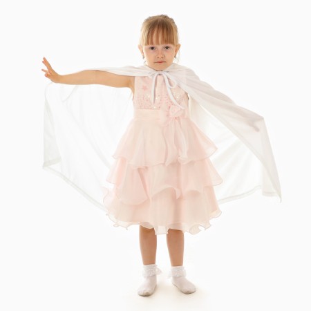 Carnival cloak for children, plush white, length 110 cm-2