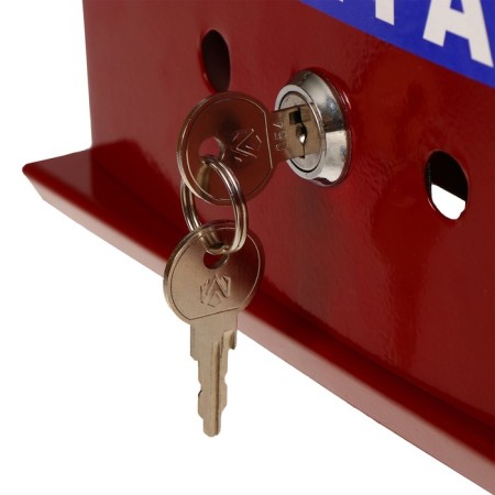 Mailbox with a lock, vertical, "mail", burgundy-10