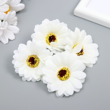 A bud on the leg for decorating "Chrysanthemum-bromachus White" d = 5 cm-2