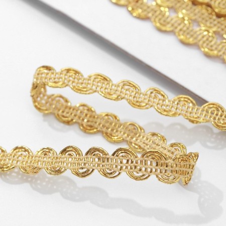 Decorative braid “Wave”, 9 mm, 10 ± 1 m, gold color-1